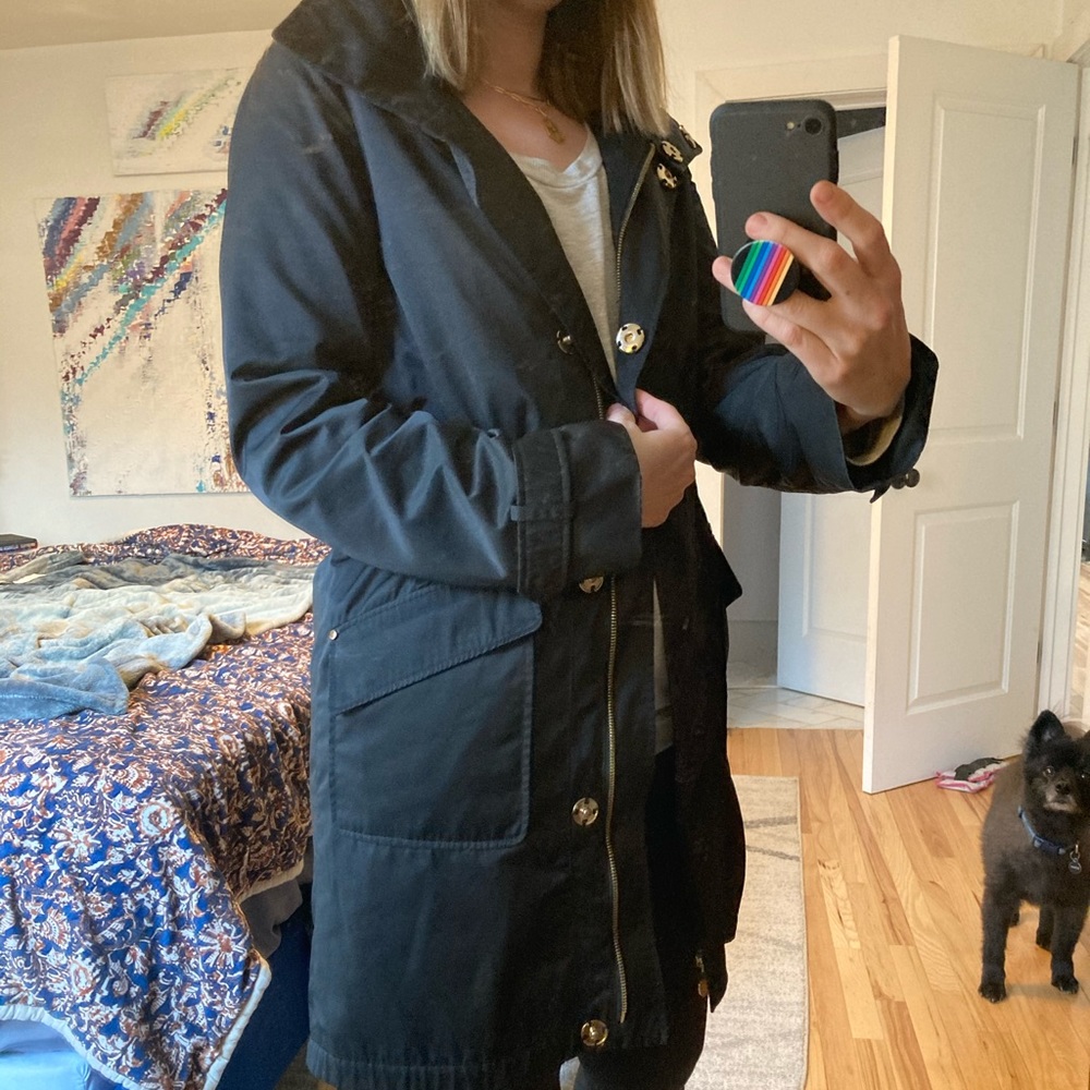 Elie Tahari Black Rain Coat